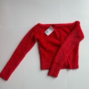 H&M fur boat neck sweater!